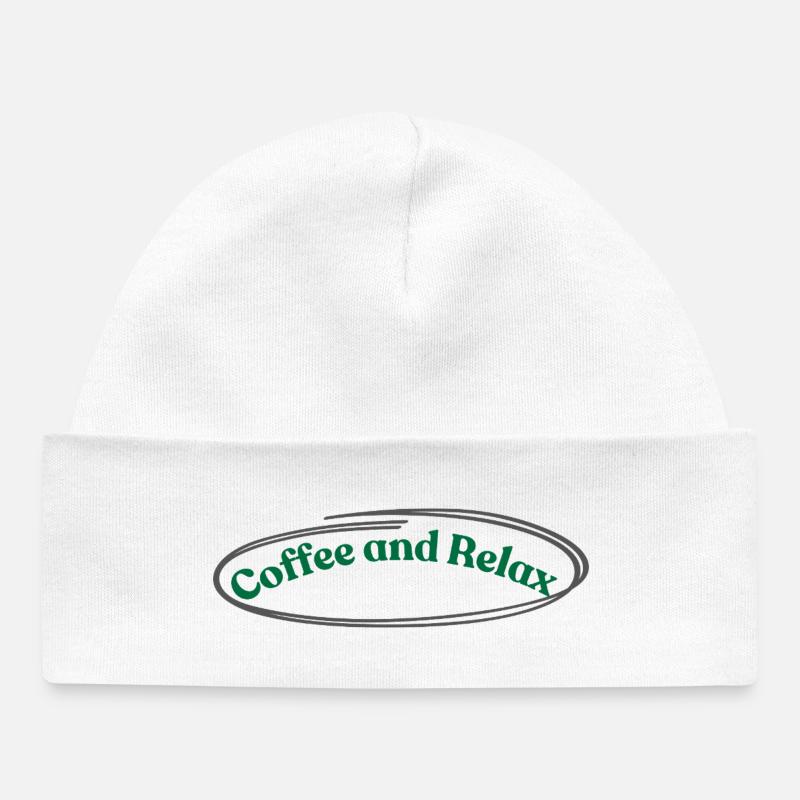 Café et détente - Bonnet bébé bio - blanc