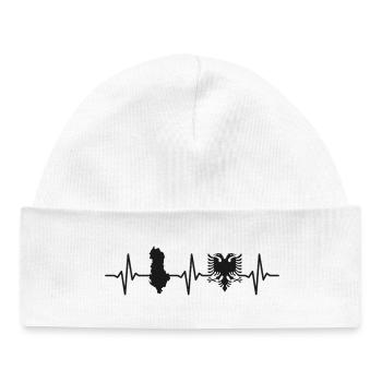 Albania Heartbeat Albanian Eagle - Baby Organic Beanie - white - Front