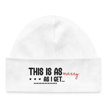 Merry Red Script Logo on Black - Baby Organic Beanie - white - Front