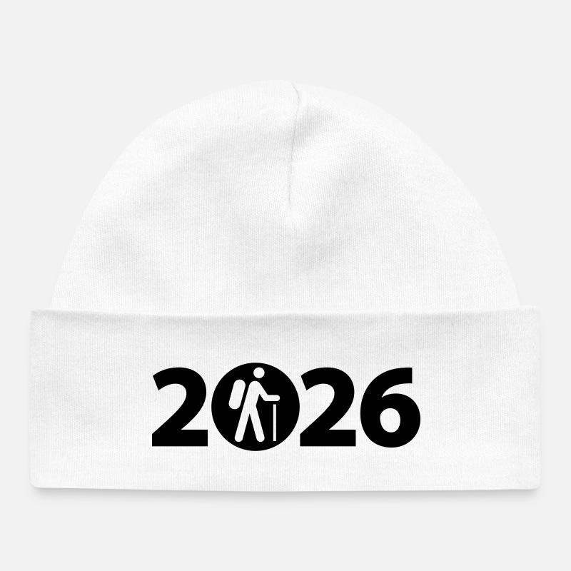 Randonnée 2026, Camino, Pèlerinage, Chemin de Saint-Jacques - Bonnet bébé bio - blanc