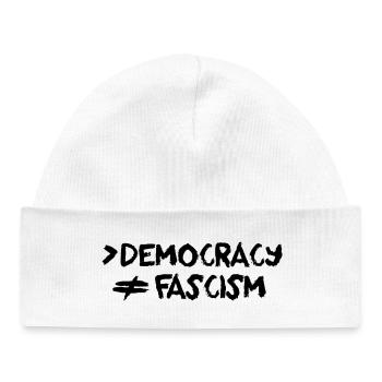 More Democracy No Fascism Anti-Fascist - Baby Organic Beanie - white - Front