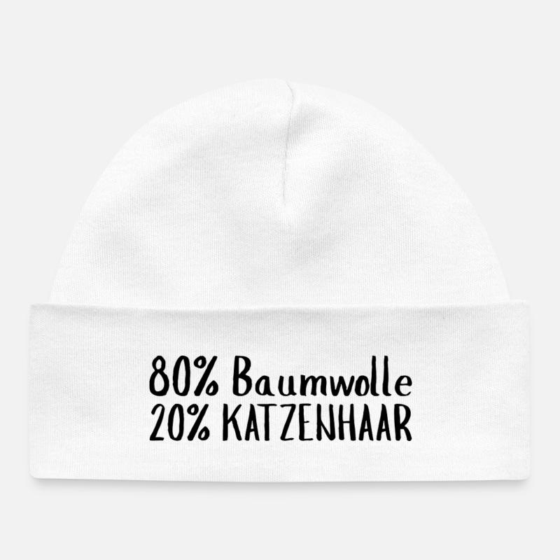 80 % coton 20 % poils de chat - Bonnet bébé bio - blanc