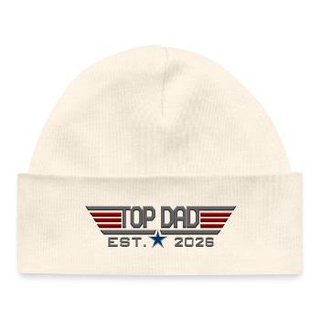Top dad Est. 2026 - Baby Organic Beanie - white - Front