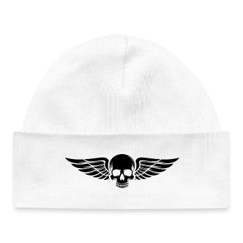 Skull Wings Biker Motorcycling - Baby Organic Mütze - Weiß - Vorne