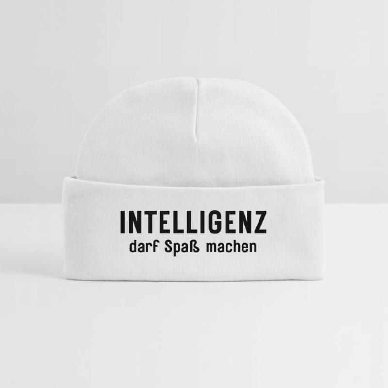 Intelligenz darf Spaß machen Statement Design Baby Organic Mütze