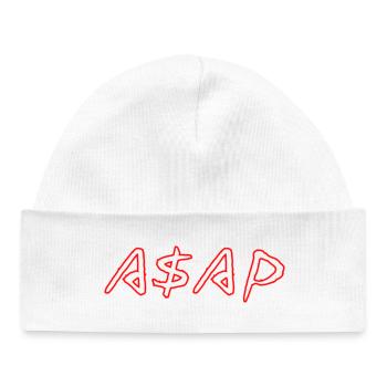ASAP Neon Sketch Red - Baby Organic Beanie - white - Front