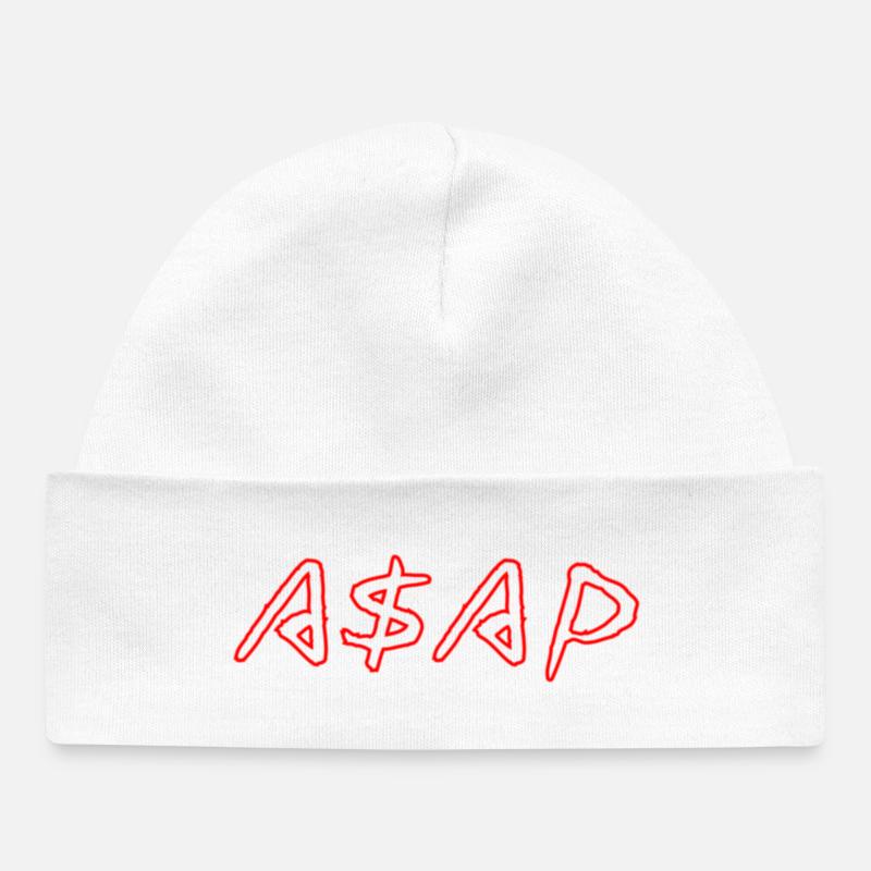 ASAP Neon Sketch Red - Bonnet bébé bio - blanc