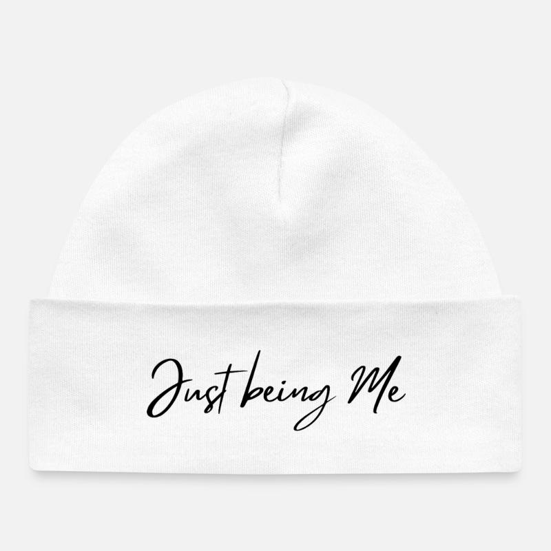 Juste être moi-même - Bonnet bébé bio - blanc