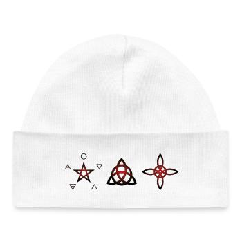Wicca-Symbole – Mystische Kunst - Baby Organic Mütze - Weiß - Vorne