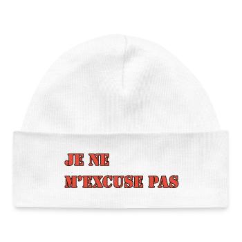 I DON'T APOLOGIZE - Baby Organic Beanie - white - Front