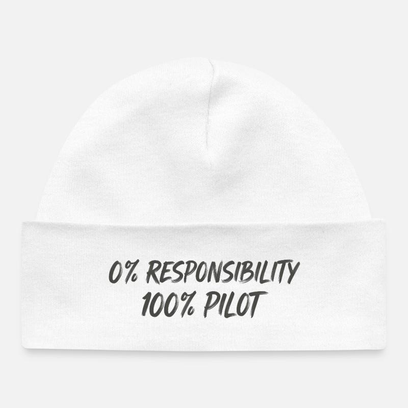 0 % Responsabilité 100 % Pilote - Bonnet bébé bio - blanc