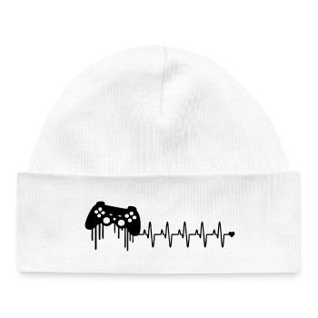 gaming kontroller herzschlag - Baby Organic Mütze - Weiß - Vorne