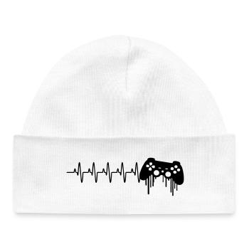 Manette de jeu Heartbeat - Bonnet bébé bio - blanc - Devant
