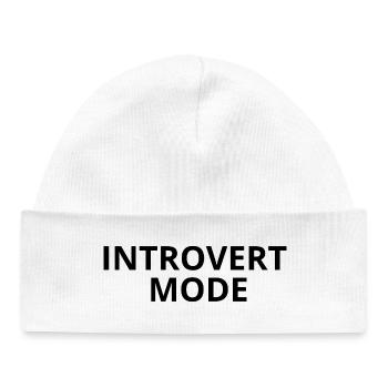 INTROVERT MODE – Minimale Unisex Apparel - Baby Organic Mütze - Weiß - Vorne