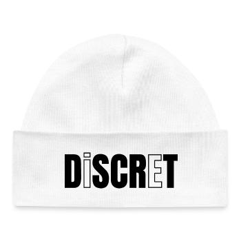 DISCRET !  - Bonnet bébé bio - blanc - Devant