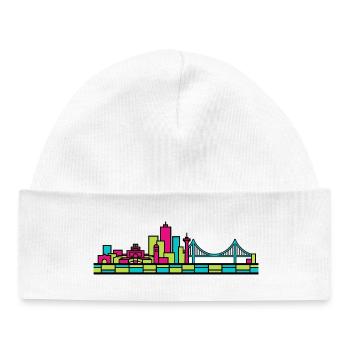 Halifax City Skyline Citadel Hill Modern Art - Baby Organic Beanie - white - Front