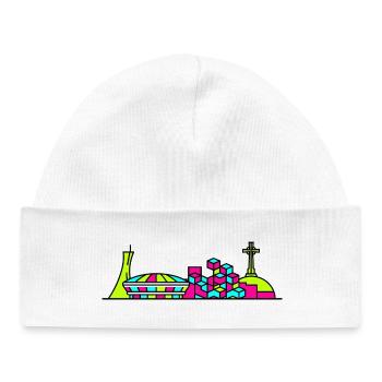 Skyline de Montréal Mont Royal Art moderne - Bonnet bébé bio - blanc - Devant