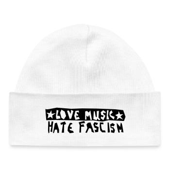 Love Music Haize Fascisme - Bonnet bébé bio - blanc - Devant
