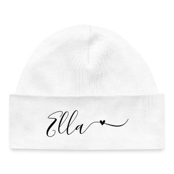 Prénom de famille Ella Décoratif - Bonnet bébé bio - blanc - Devant