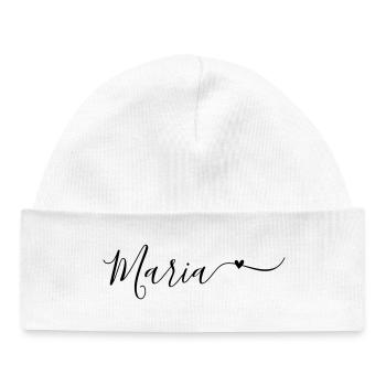 Maria Prénom Décoratif - Bonnet bébé bio - blanc - Devant