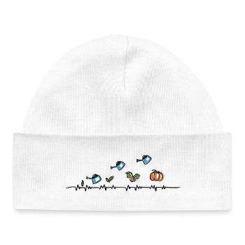 Man erntet, was man sät - Garten Doodle Kürbisse - Baby Organic Mütze - Weiß - Vorne