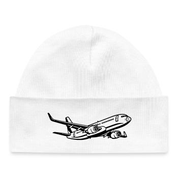 Avion - Bonnet bébé bio - blanc - Devant