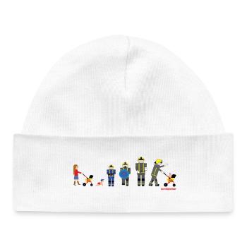 From pram to firefighter - Baby Organic Beanie - white - Front