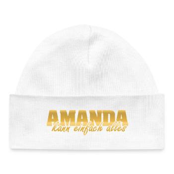 Spruch Amanda - Baby Organic Mütze - Weiß - Vorne
