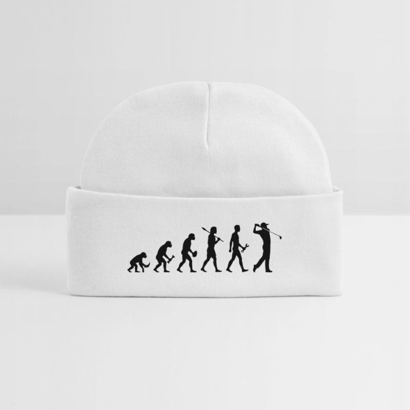 Evolution Golfer Golf Baby Organic Beanie