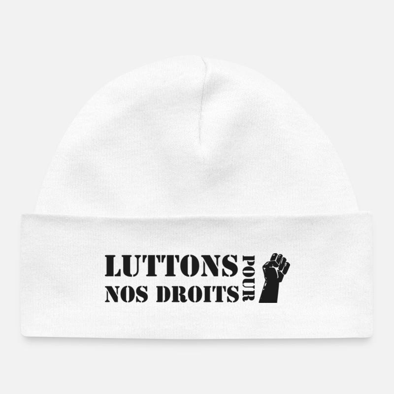 Luttons pour nos Droits ! - Bonnet bébé bio - blanc