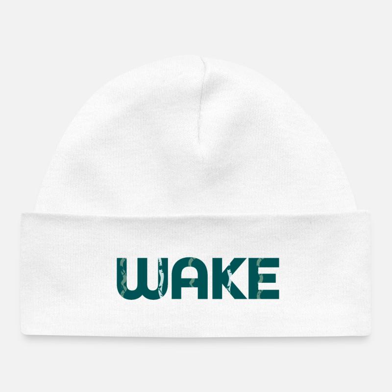 Réveillez-vous, réveillez-vous - Bonnet bébé bio - blanc