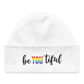 Mois de la fierté LGBT - BeYOUTiful - Bonnet bébé bio - blanc - Devant