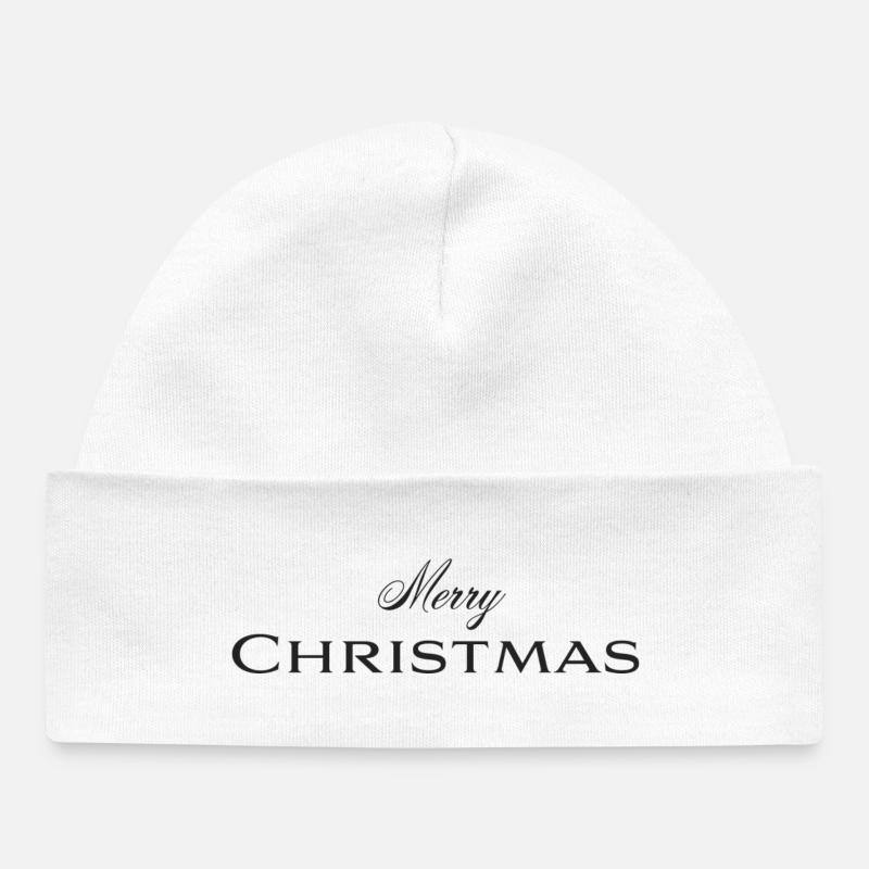 Joyeux Noël Typographie élégante - Bonnet bébé bio - blanc