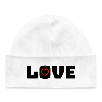Love Heart red - Baby Organic Mütze - Weiß - Vorne