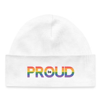 LGBT Pride Month - Be Proud - Baby Organic Beanie - white - Front