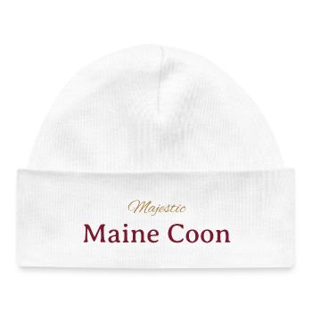 Majestic Maine Coon cat - Bonnet bébé bio - blanc - Devant