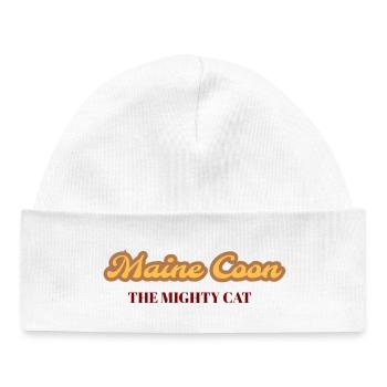 Maine Coon - Die mächtige Katze - Baby Organic Mütze - Weiß - Vorne