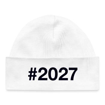 2027 Hashtag - Baby Organic Beanie - white - Front