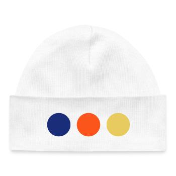 Trio de couleurs Minimal Circles - Bonnet bébé bio - blanc - Devant