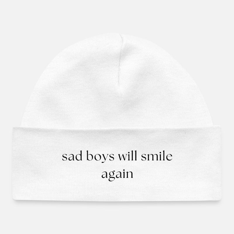 Garçons tristes - Bonnet bébé bio - blanc