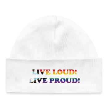 Queer - Live Loud - Live Proud - Baby Organic Beanie - white - Front
