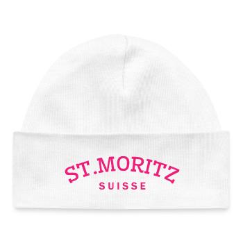 St. Moritz - Suisse - Schweiz - Swiss - Baby Organic Mütze - Weiß - Vorne