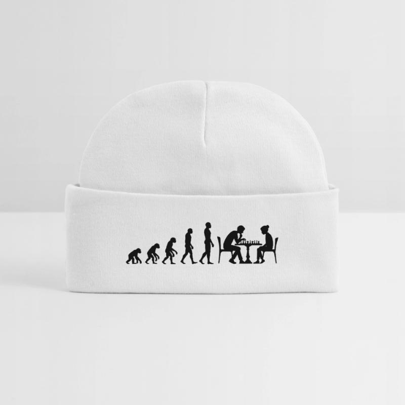 EVOLUTION TO CHESS MASTER – MATE! CHESSLOVER Baby Organic Beanie