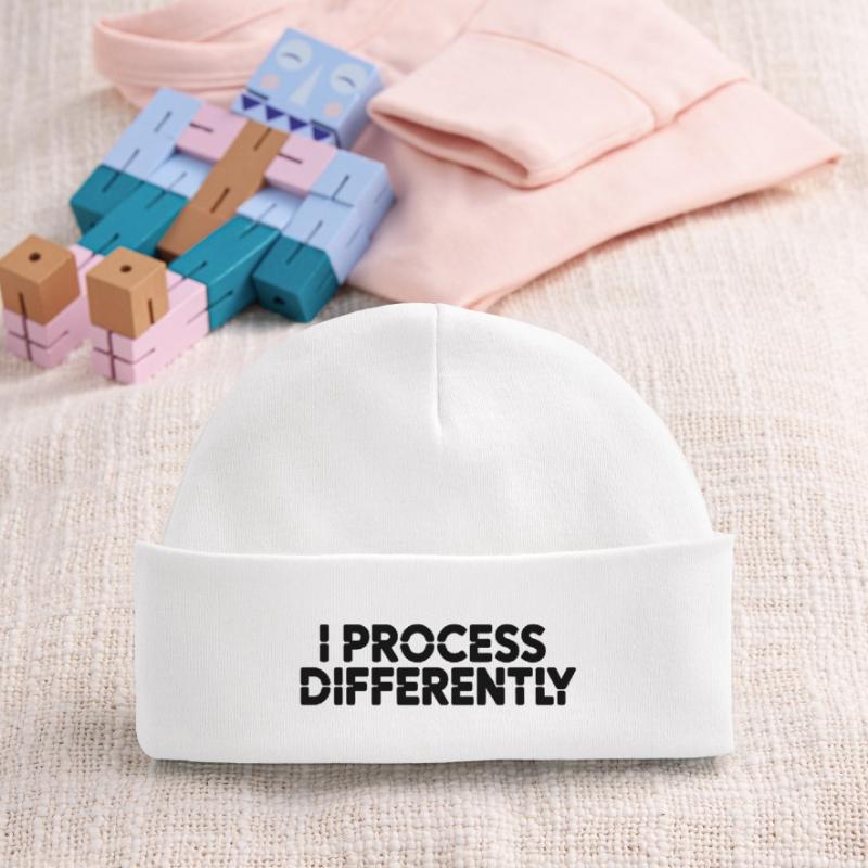 I process differently Baby Organic Beanie