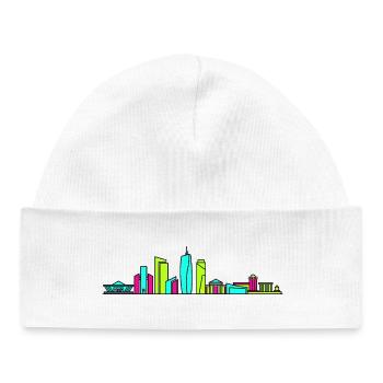 Dhaka City Skyline National Monument Art - Baby Organic Beanie - white - Front
