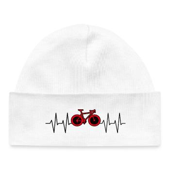 Bicycle heartbeat bike race - Baby Organic Beanie - white - Front