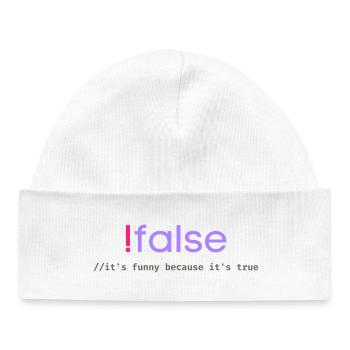 Ifalse Funny Coder Programmierungswortspiel - Baby Organic Mütze - Weiß - Vorne