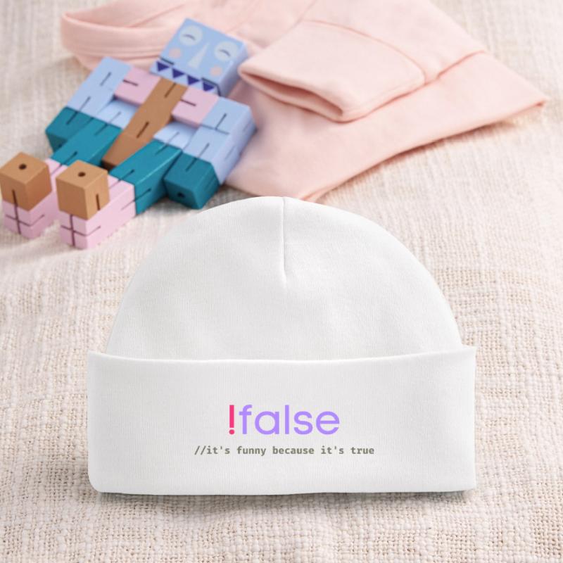 Ifalse Funny Coder Programming Pun Baby Organic Beanie