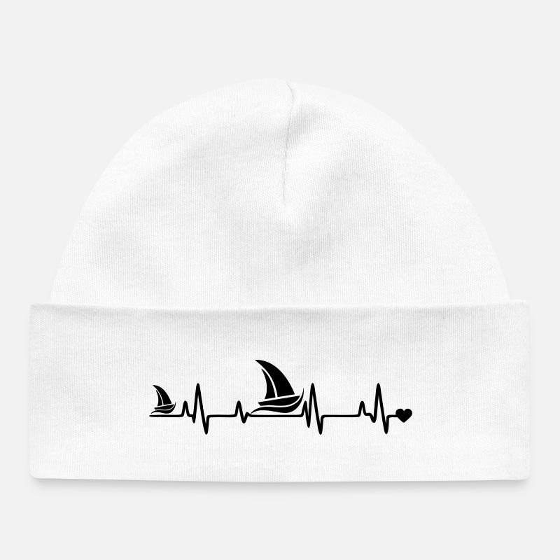 Cœur de voilier - Bonnet bébé bio - blanc