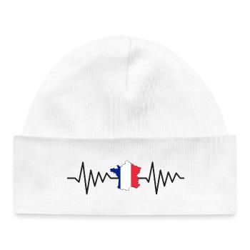 Pulsation Tricolore France - Flag France - Baby Organic Beanie - white - Front
